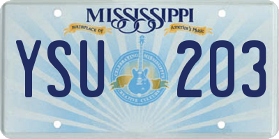 MS license plate YSU203