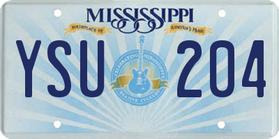 MS license plate YSU204