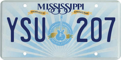 MS license plate YSU207