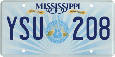 MS license plate YSU208
