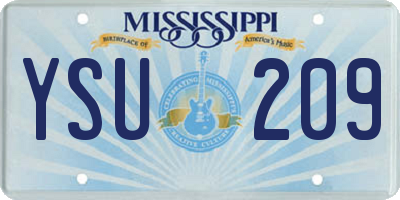 MS license plate YSU209