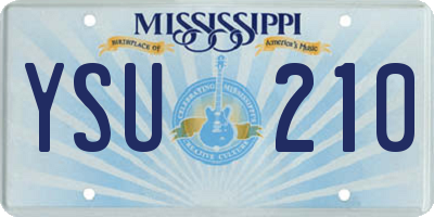 MS license plate YSU210