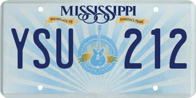 MS license plate YSU212