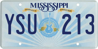 MS license plate YSU213