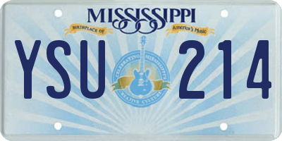 MS license plate YSU214