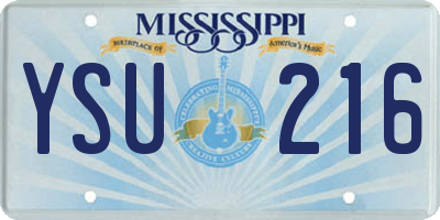 MS license plate YSU216
