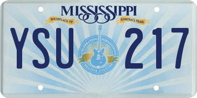 MS license plate YSU217