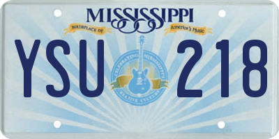 MS license plate YSU218