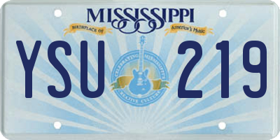 MS license plate YSU219