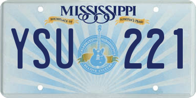 MS license plate YSU221