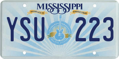 MS license plate YSU223
