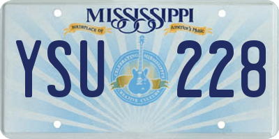 MS license plate YSU228
