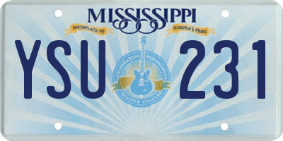 MS license plate YSU231