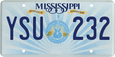 MS license plate YSU232