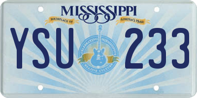 MS license plate YSU233