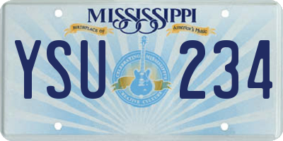MS license plate YSU234