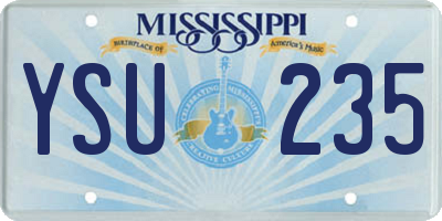 MS license plate YSU235