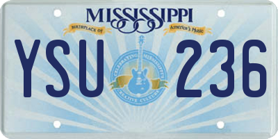 MS license plate YSU236