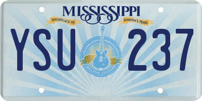 MS license plate YSU237