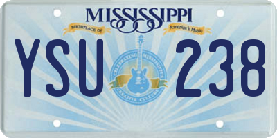 MS license plate YSU238