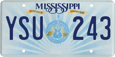 MS license plate YSU243