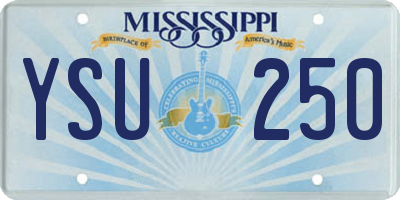 MS license plate YSU250