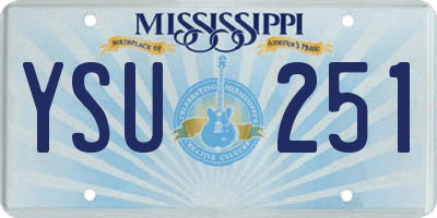 MS license plate YSU251