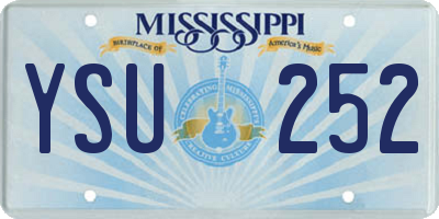 MS license plate YSU252