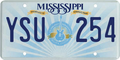MS license plate YSU254