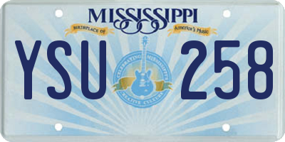 MS license plate YSU258