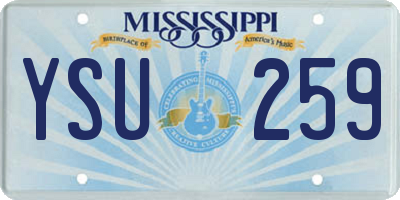 MS license plate YSU259