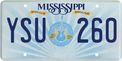 MS license plate YSU260