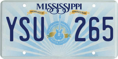 MS license plate YSU265