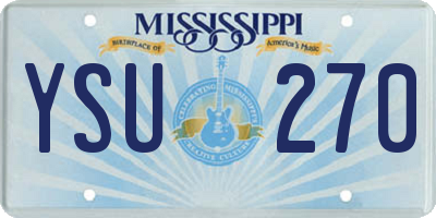 MS license plate YSU270