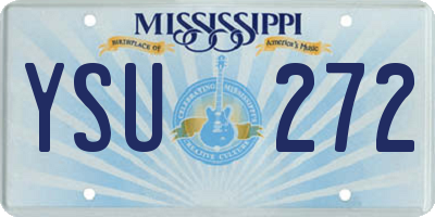 MS license plate YSU272