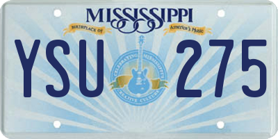 MS license plate YSU275
