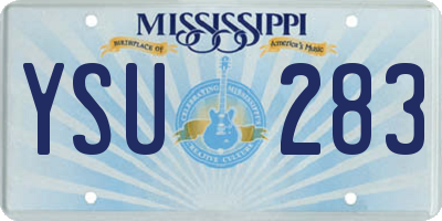 MS license plate YSU283