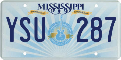 MS license plate YSU287