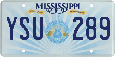 MS license plate YSU289
