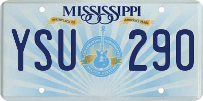 MS license plate YSU290