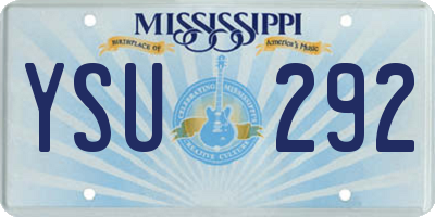 MS license plate YSU292