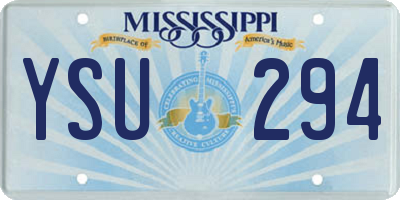 MS license plate YSU294
