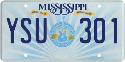 MS license plate YSU301