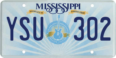 MS license plate YSU302