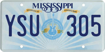 MS license plate YSU305