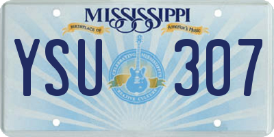 MS license plate YSU307