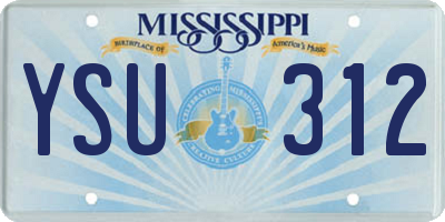 MS license plate YSU312