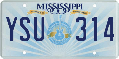 MS license plate YSU314