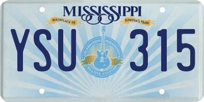 MS license plate YSU315
