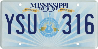 MS license plate YSU316